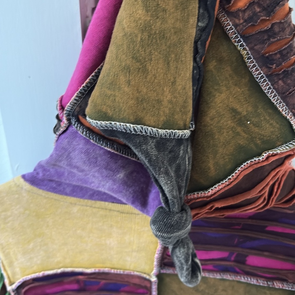 Kpc Fairycore Patchwork Mixed Pattern Zip Up Hood… - image 8